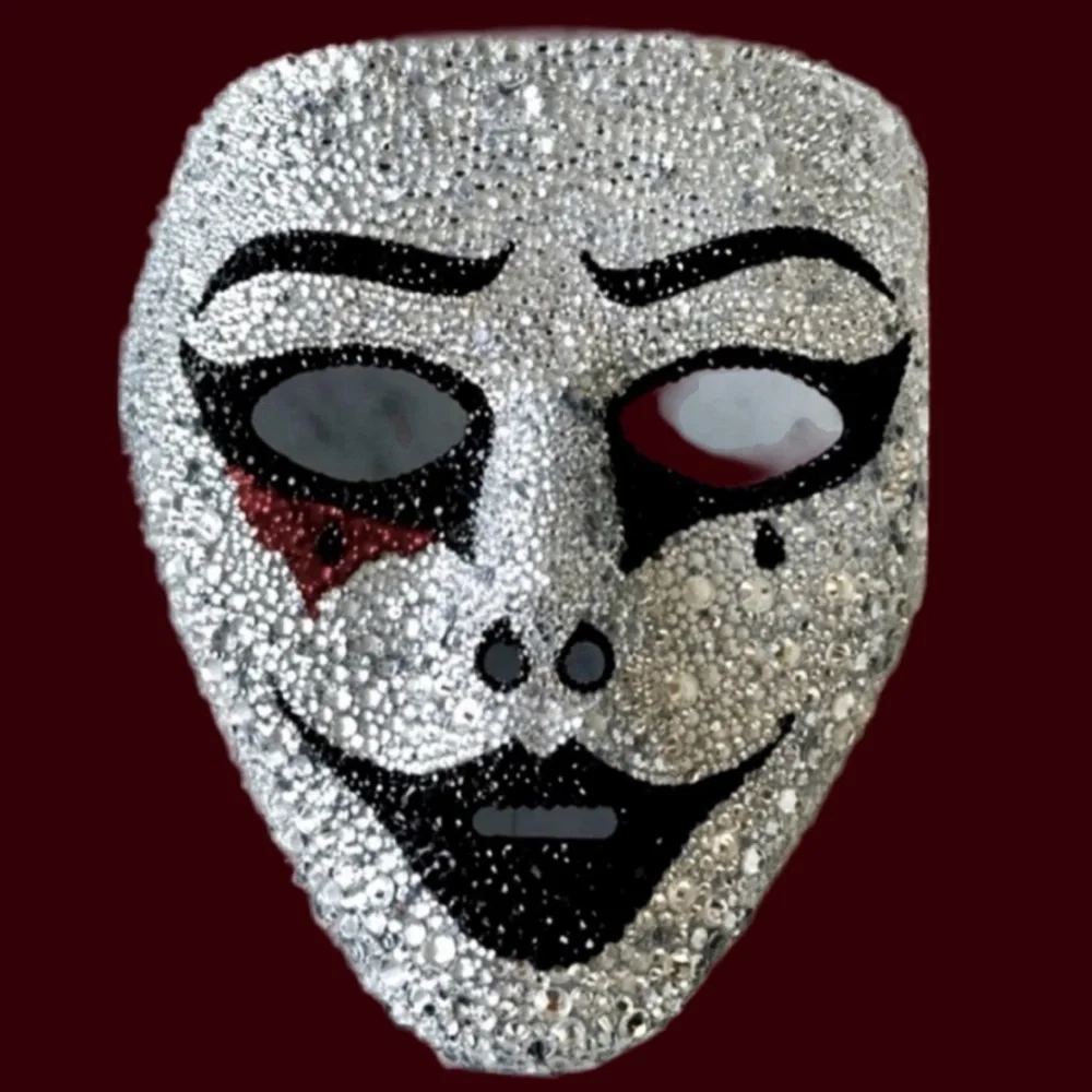 🆕Rhinestone Bedazzled Masquerade Bling Face Mask For Halloween,Mardi Grass &More
